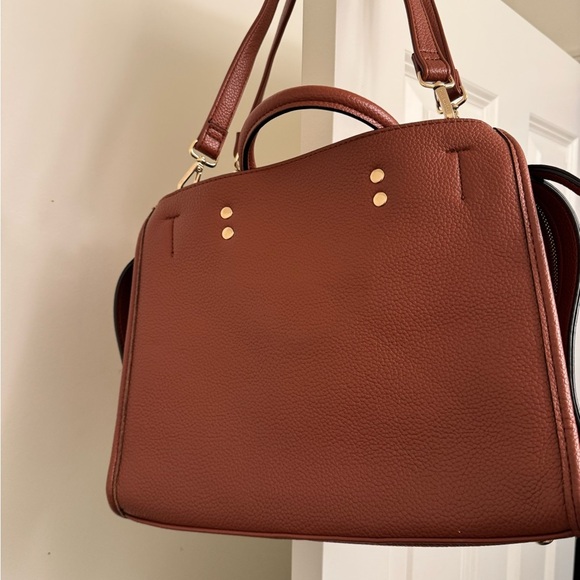 Steve Madden Chestnut Satchel with Gold Details - Picture 8 of 10